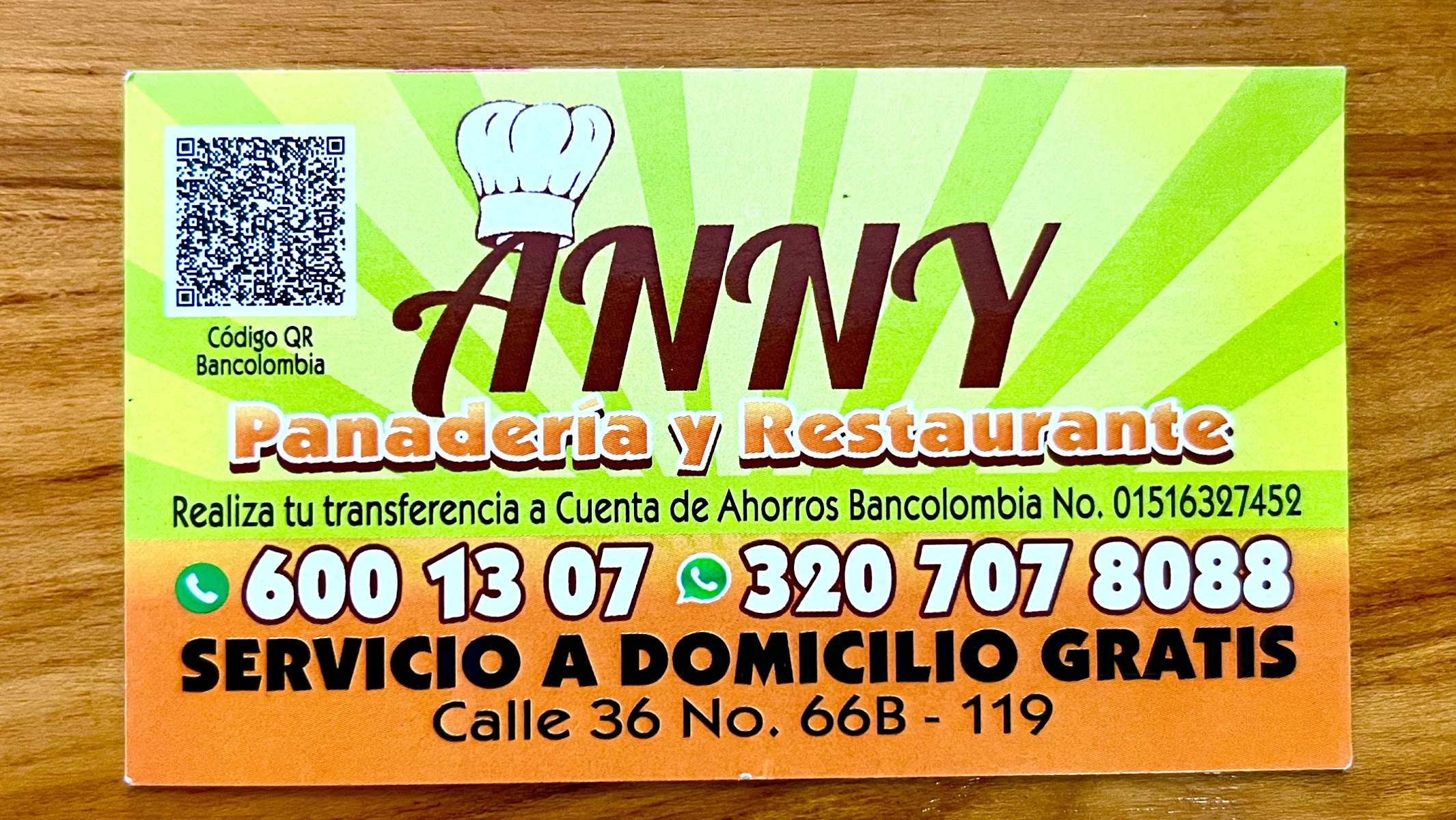 Restaurante Y Panadería Anny.