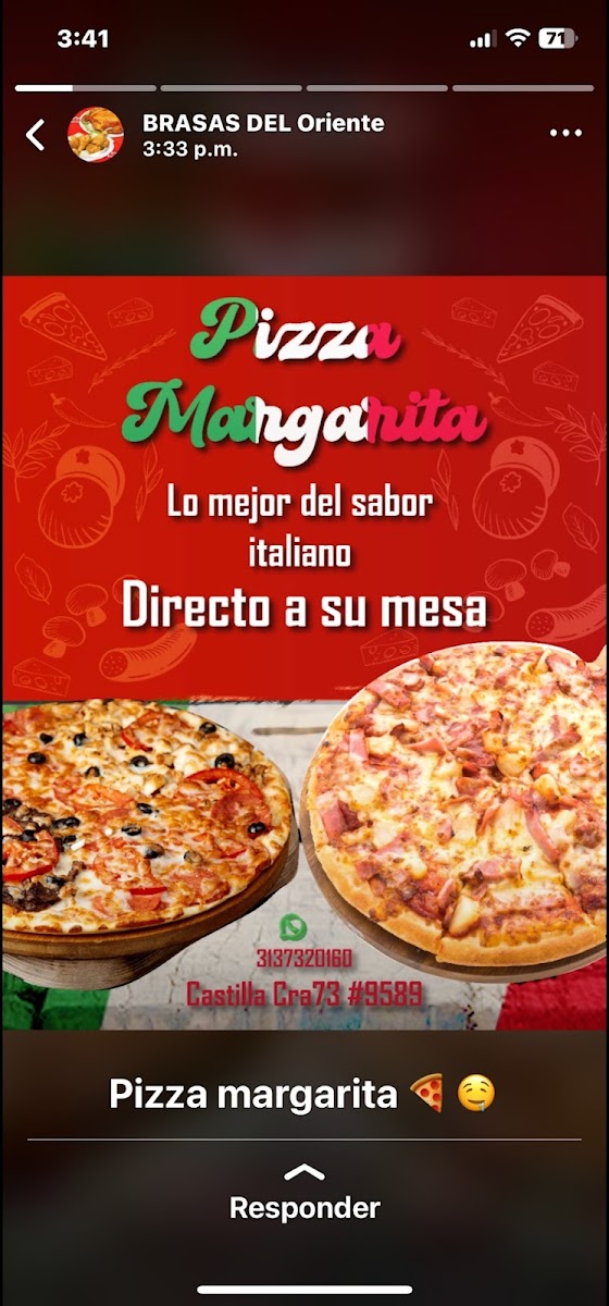 Brasas Del Oriente castillas & pizza margarita