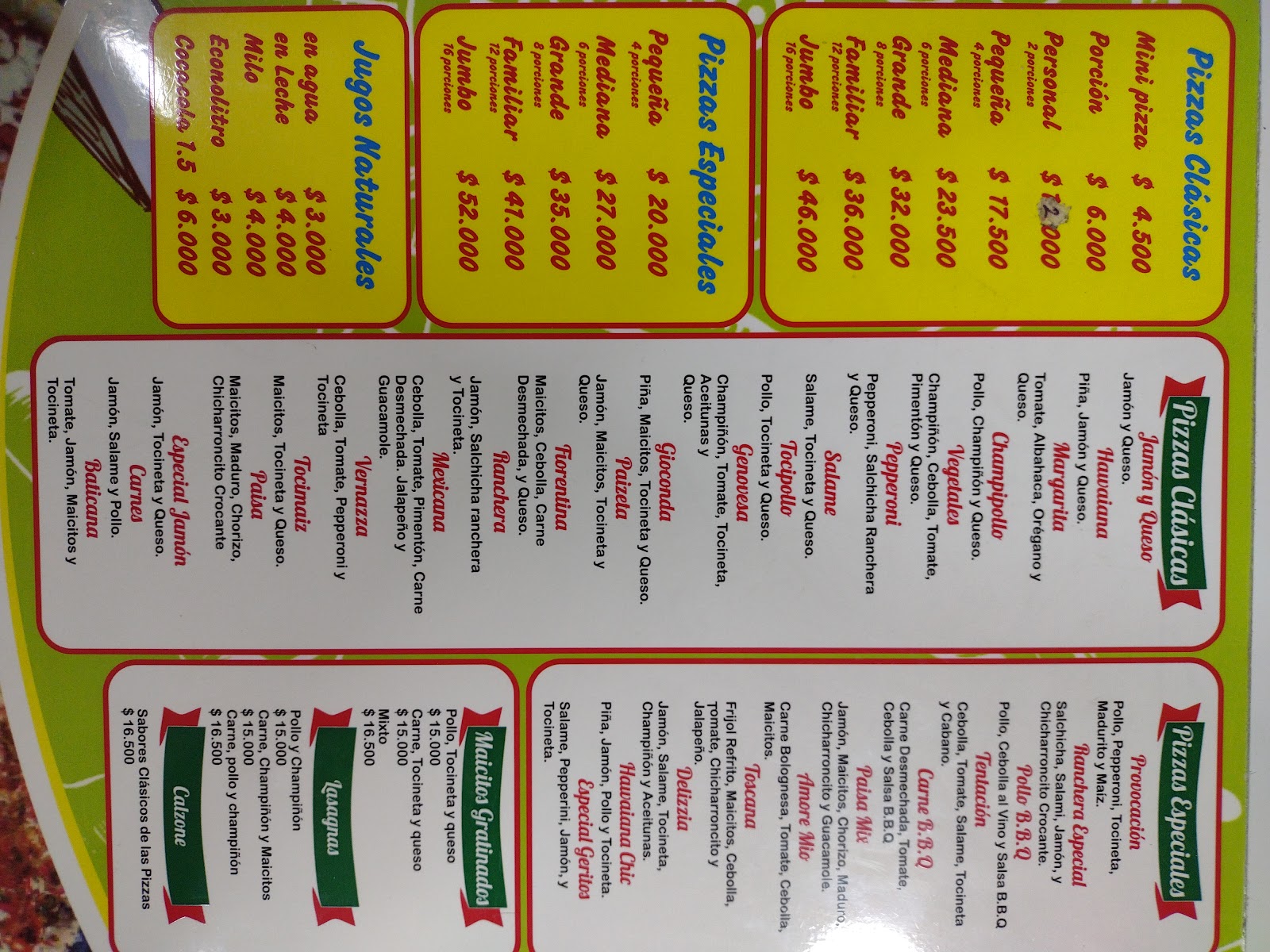 Pizzas montebello