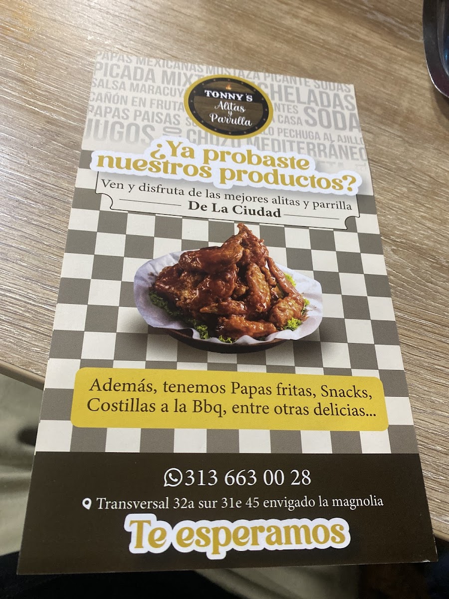 Tonny's Alitas y Parrilla