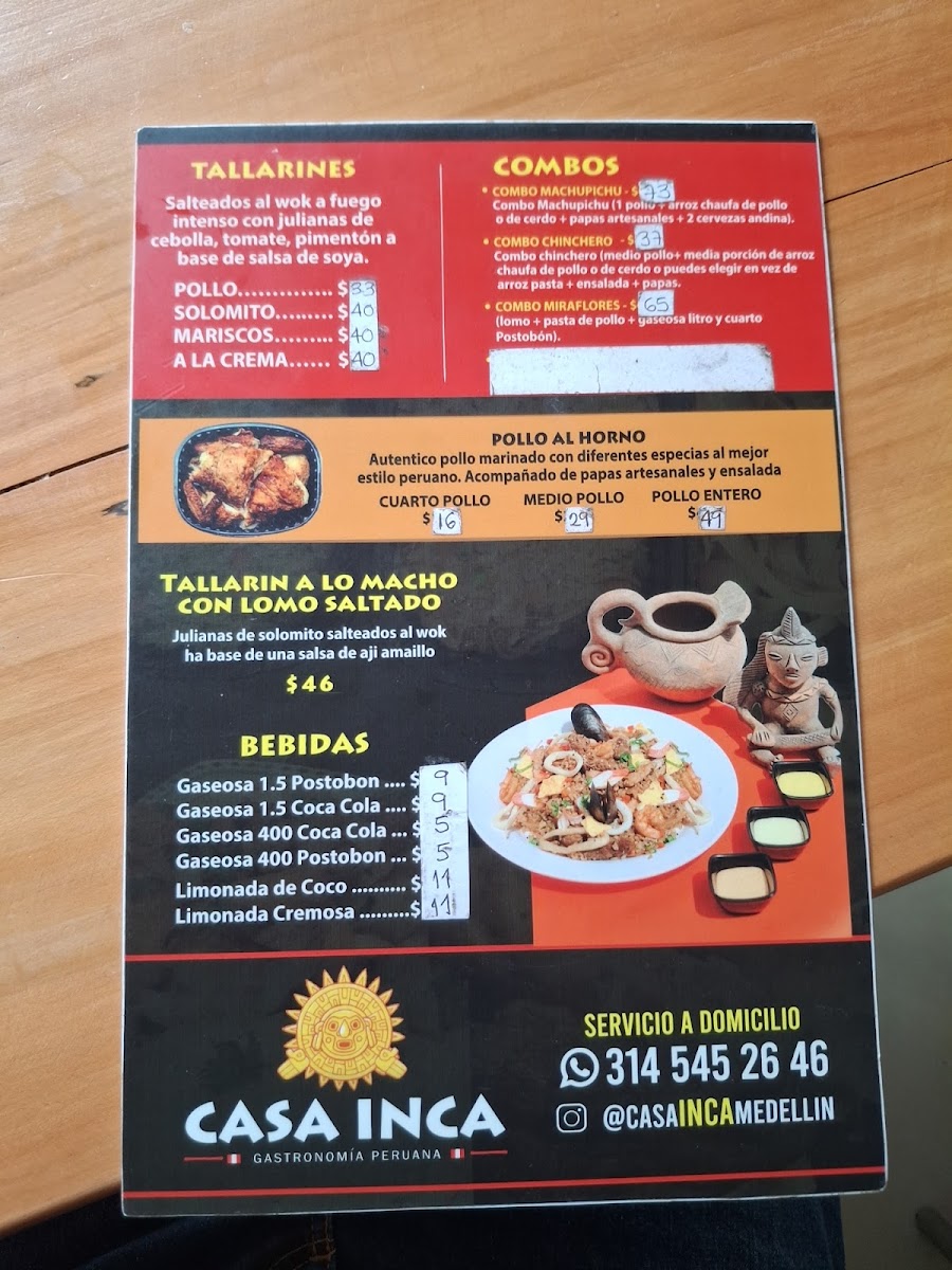 Casa inca medellin (comida Peruana)