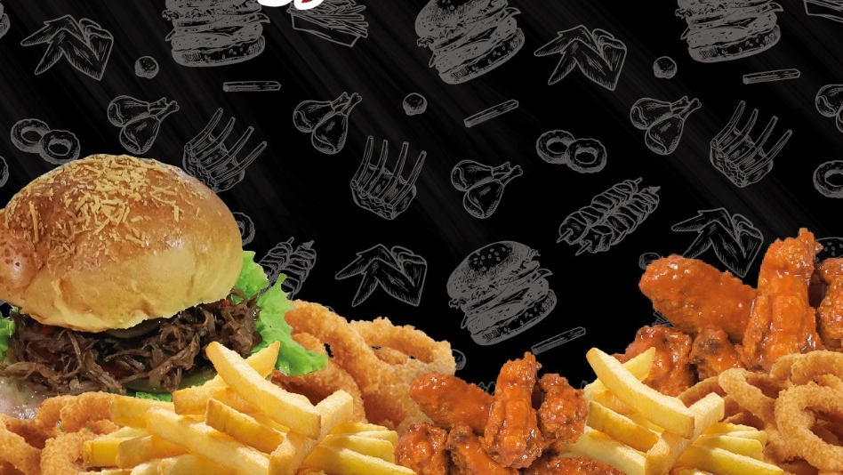 Alitas, Costillas Y Hamburguesas ribs and wings burguer